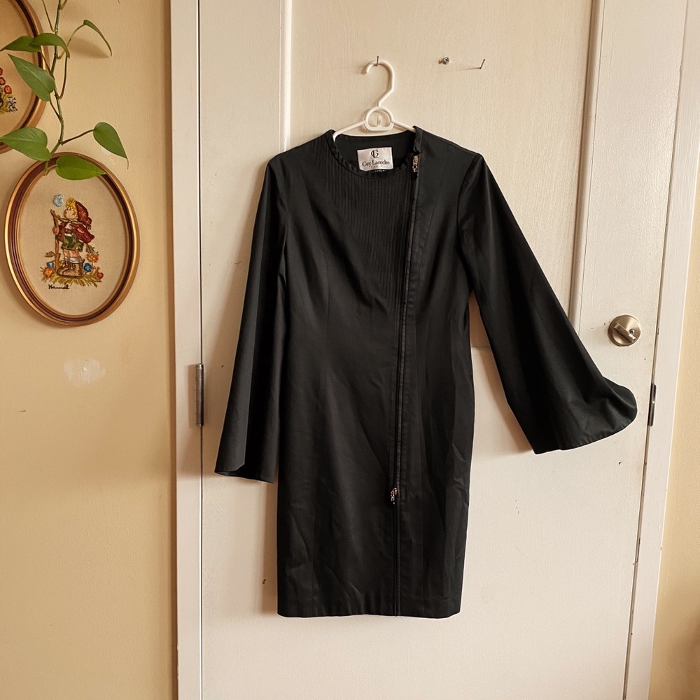 Guy Laroche Long Sleeve Black Bodycon dress